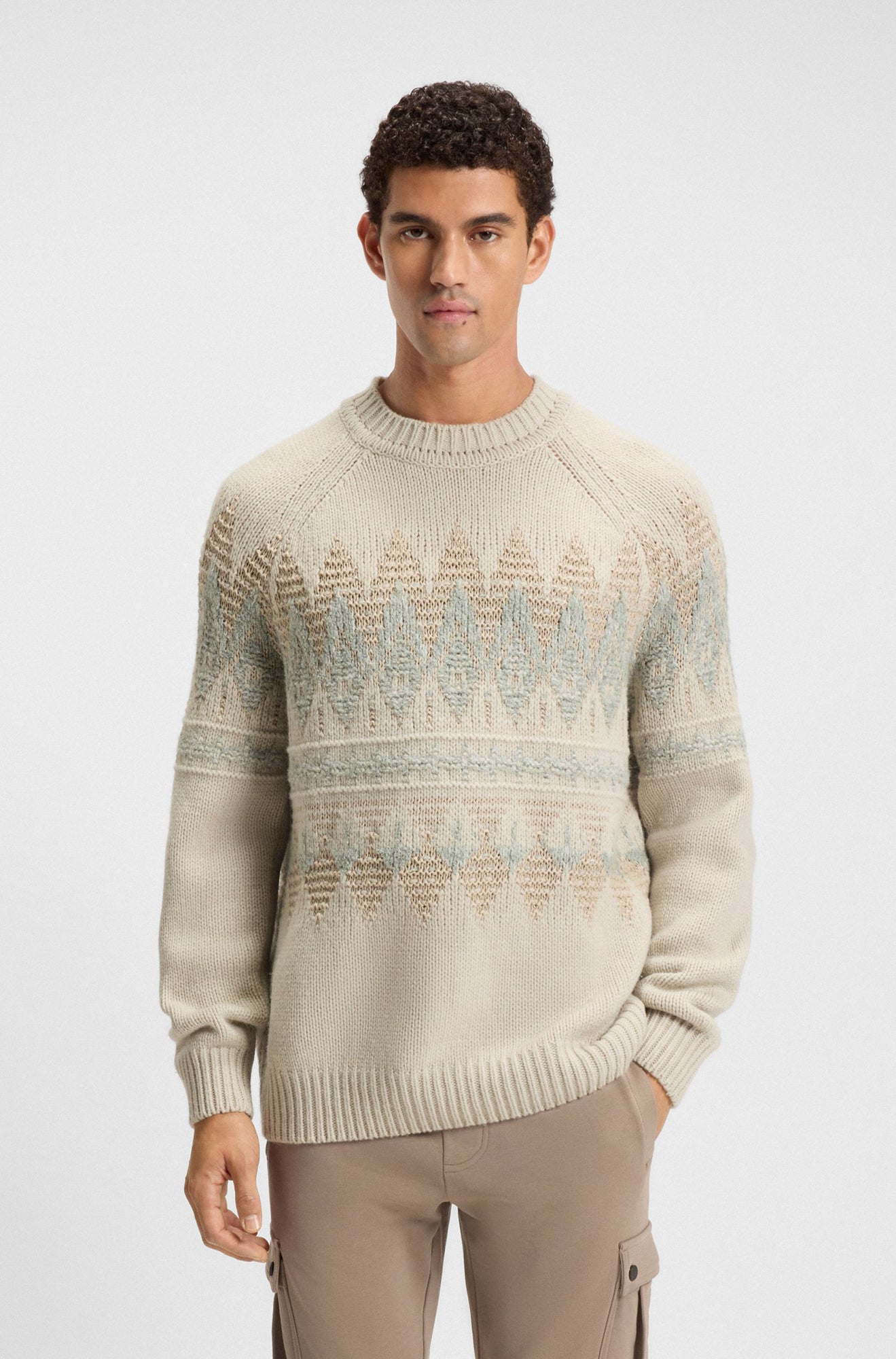Tricot pour homme par HUGO BOSS | 50548686 Beige Clair | Boutique Vvög, vêtements mode pour homme et femme