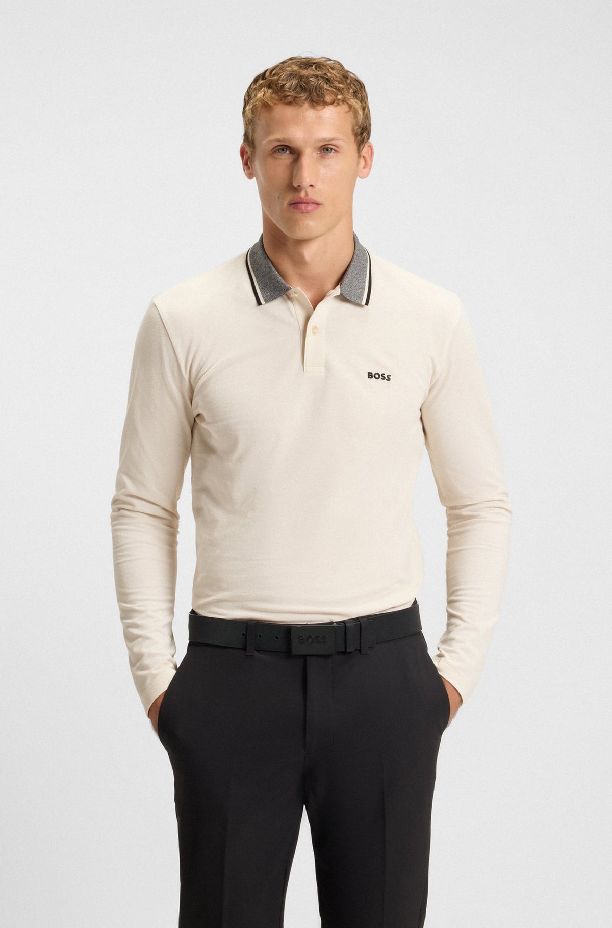 Polo manches longues pour homme par HUGO BOSS | 50548970 Blanc | Boutique Vvög, vêtements mode pour homme et femme