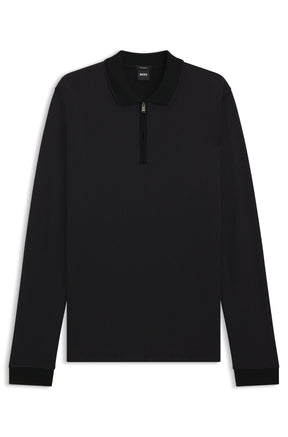 Chandail avec zip au col pour homme par HUGO BOSS | 50549583 Noir | Boutique Vvög, vêtements mode pour homme et femme