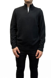 Chandail habillé avec zip 3/4 pour homme par HUGO BOSS | 50549984 Noir | Boutique Vvög, vêtements mode pour homme et femme