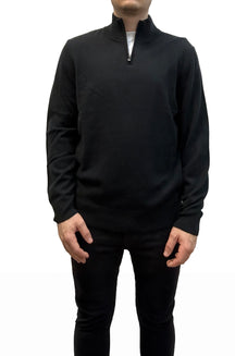 Chandail habillé avec zip 3/4 pour homme par HUGO BOSS | 50549984 Noir | Boutique Vvög, vêtements mode pour homme et femme