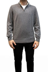 Chandail habillé avec zip 3/4 pour homme par HUGO BOSS | 50549984 Gris moyen | Boutique Vvög, vêtements mode pour homme et femme