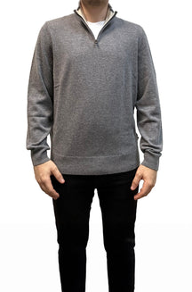 Chandail habillé avec zip 3/4 pour homme par HUGO BOSS | 50549984 Gris moyen | Boutique Vvög, vêtements mode pour homme et femme