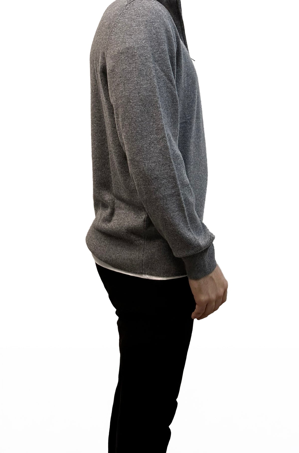 Chandail habillé avec zip 3/4 pour homme par HUGO BOSS | 50549984 Gris moyen | Boutique Vvög, vêtements mode pour homme et femme