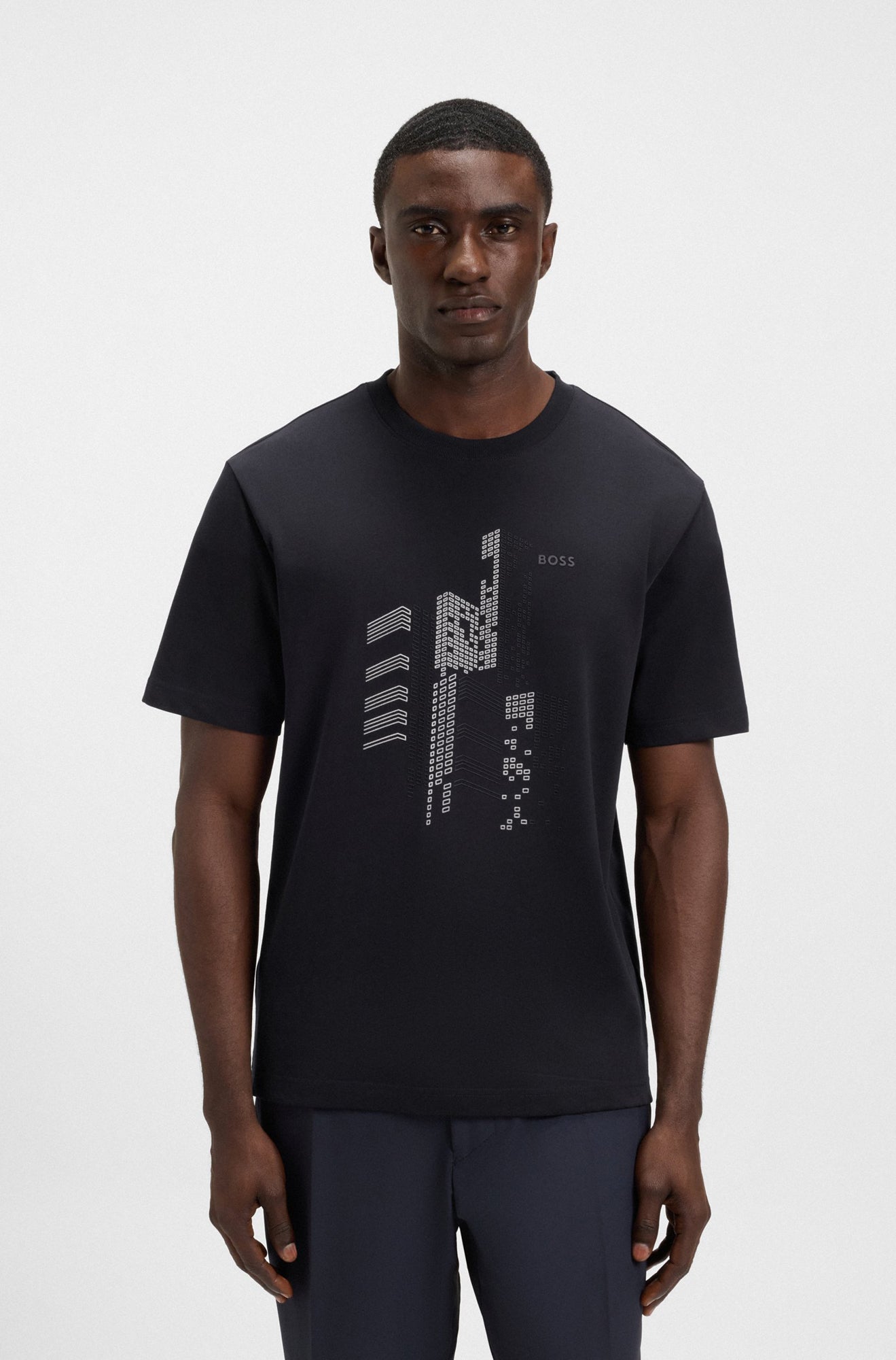 T-Shirt pour homme par HUGO BOSS | 50552184 Bleu Foncé | Boutique Vvög, vêtements mode pour homme et femme