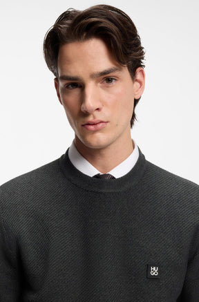 Chandail manches longues pour homme par HUGO BOSS | 50553610 Gris Moyen | Boutique Vvög, vêtements mode pour homme et femme