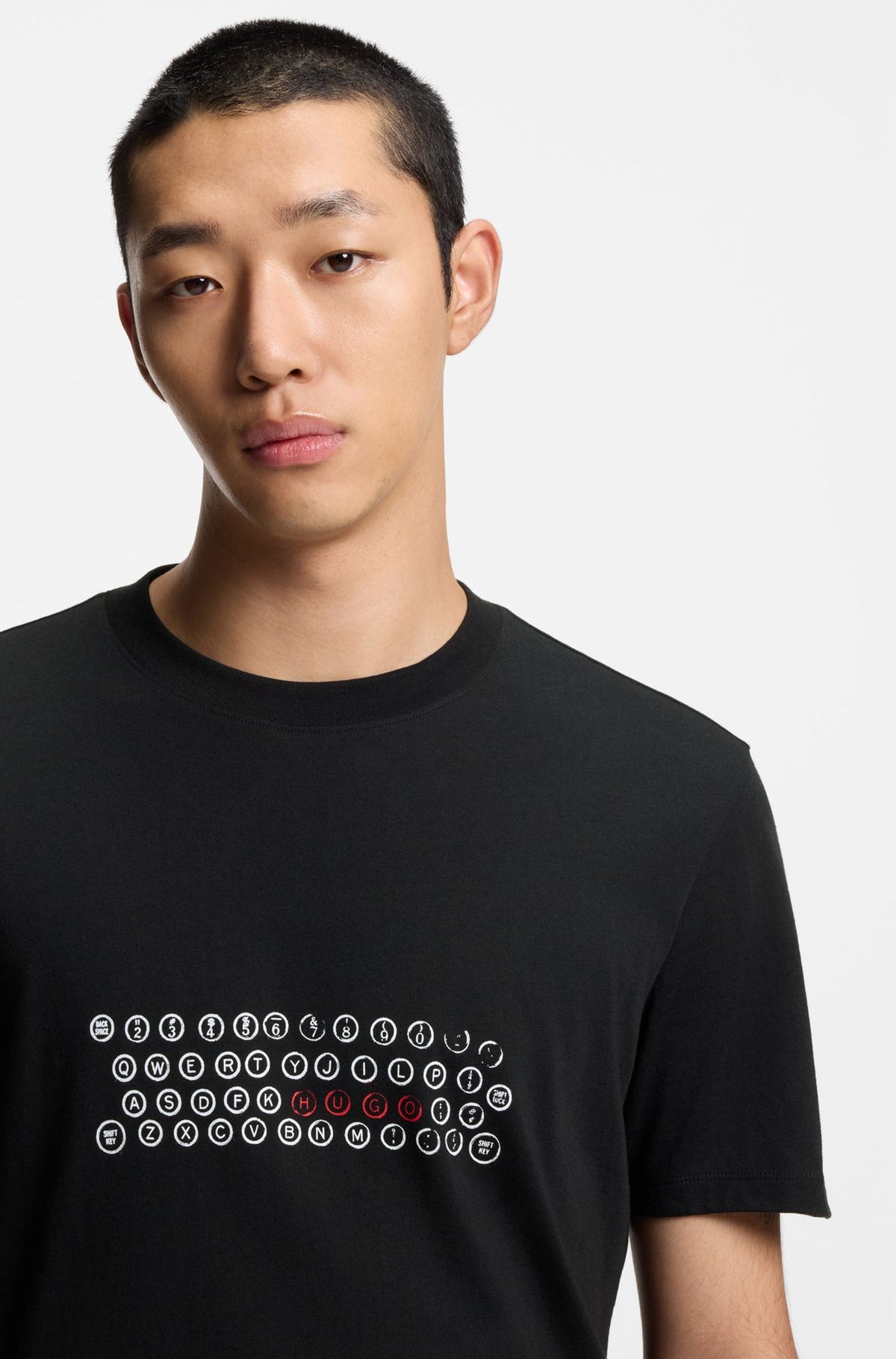 T-Shirt pour homme par HUGO BOSS | 50553755 Noir | Boutique Vvög, vêtements mode pour homme et femme
