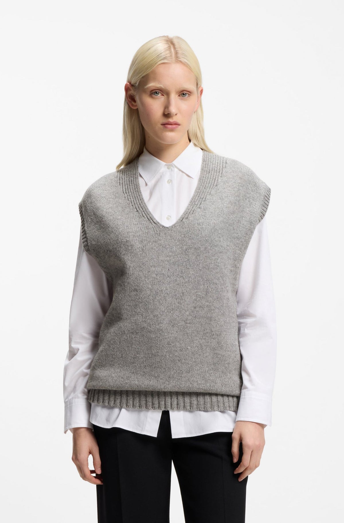 Débardeur en tricot pour femme par HUGO BOSS | 50554059 Gris Ouvert | Boutique Vvög, vêtements mode pour homme et femme