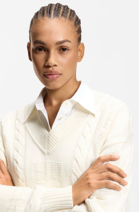 Chandail pardessus pour femme par HUGO BOSS | 50554075 Blanc Ouvert | Boutique Vvög, vêtements mode pour homme et femme