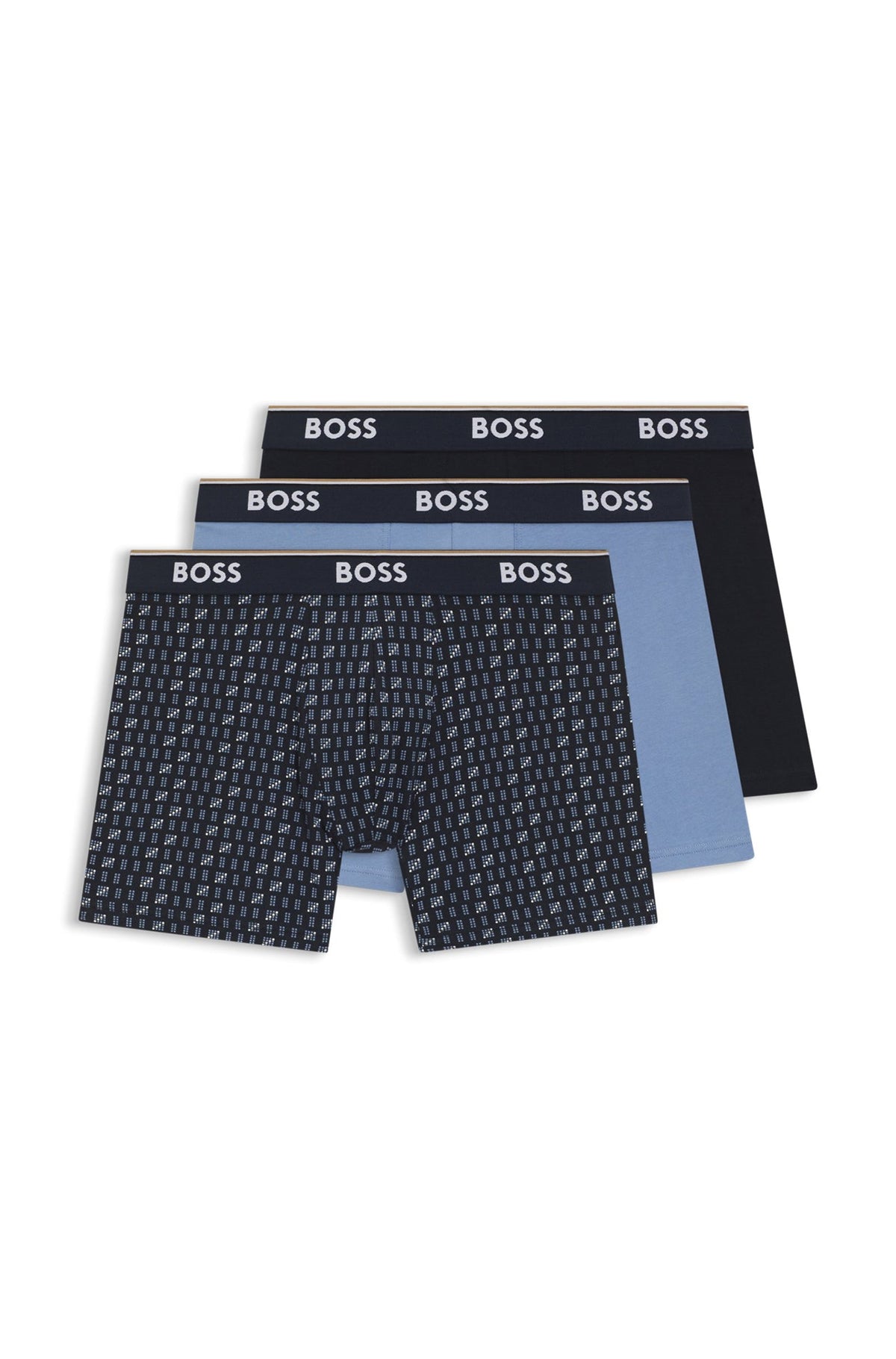 Paquet de 3 boxers pour homme par HUGO BOSS | 50554438 Bleu | Boutique Vvög, vêtements mode pour homme et femme