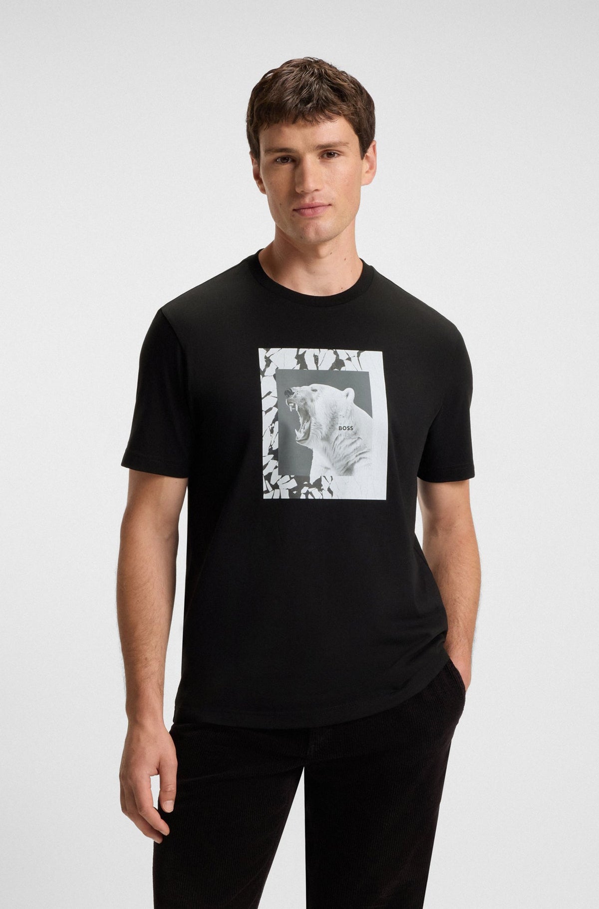 T-Shirt pour homme par HUGO BOSS | 50554615 Noir | Boutique Vvög, vêtements mode pour homme et femme