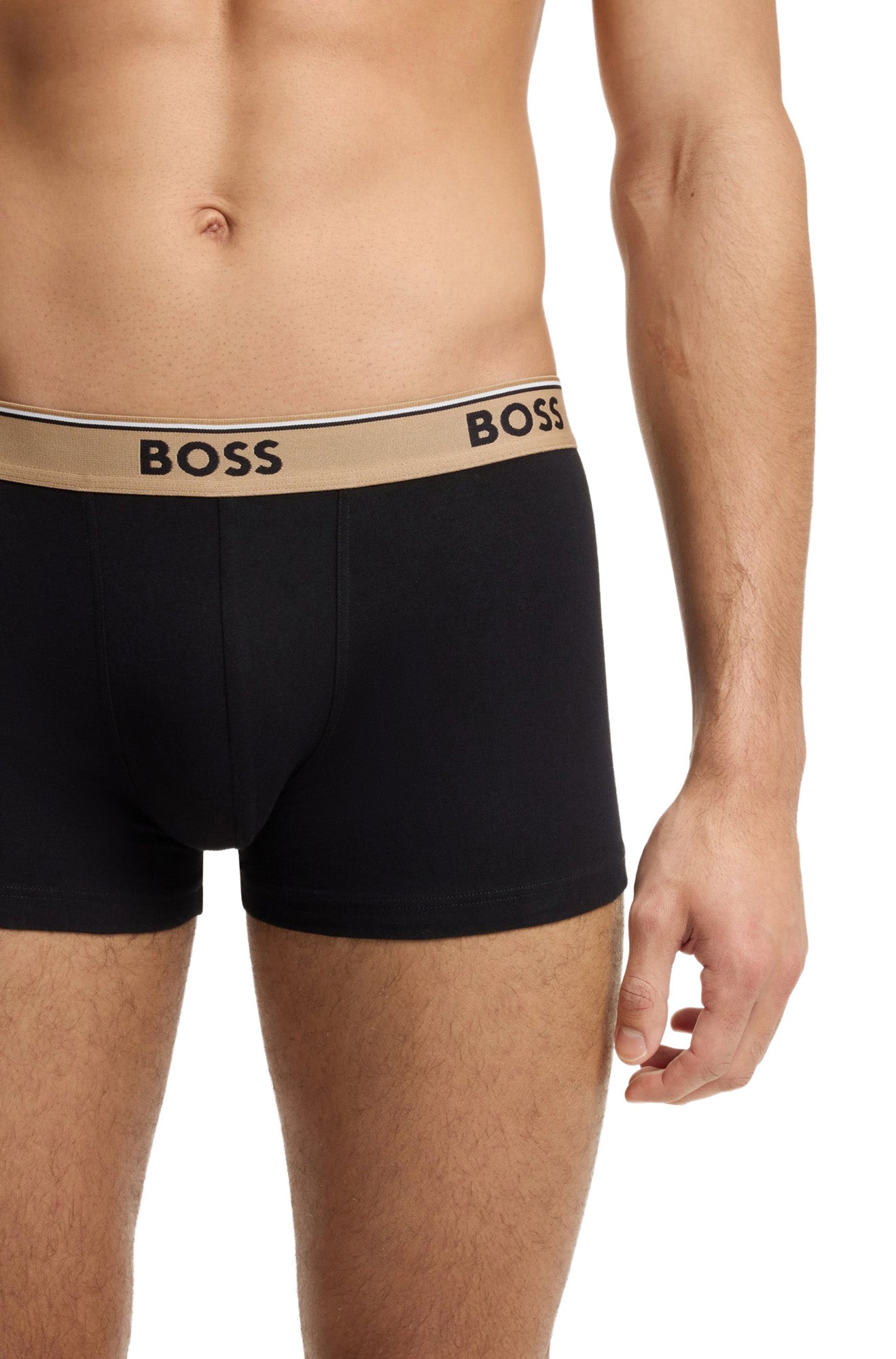 Sous-vêtement beige, vue de face sur mannequin pour homme par HUGO BOSS