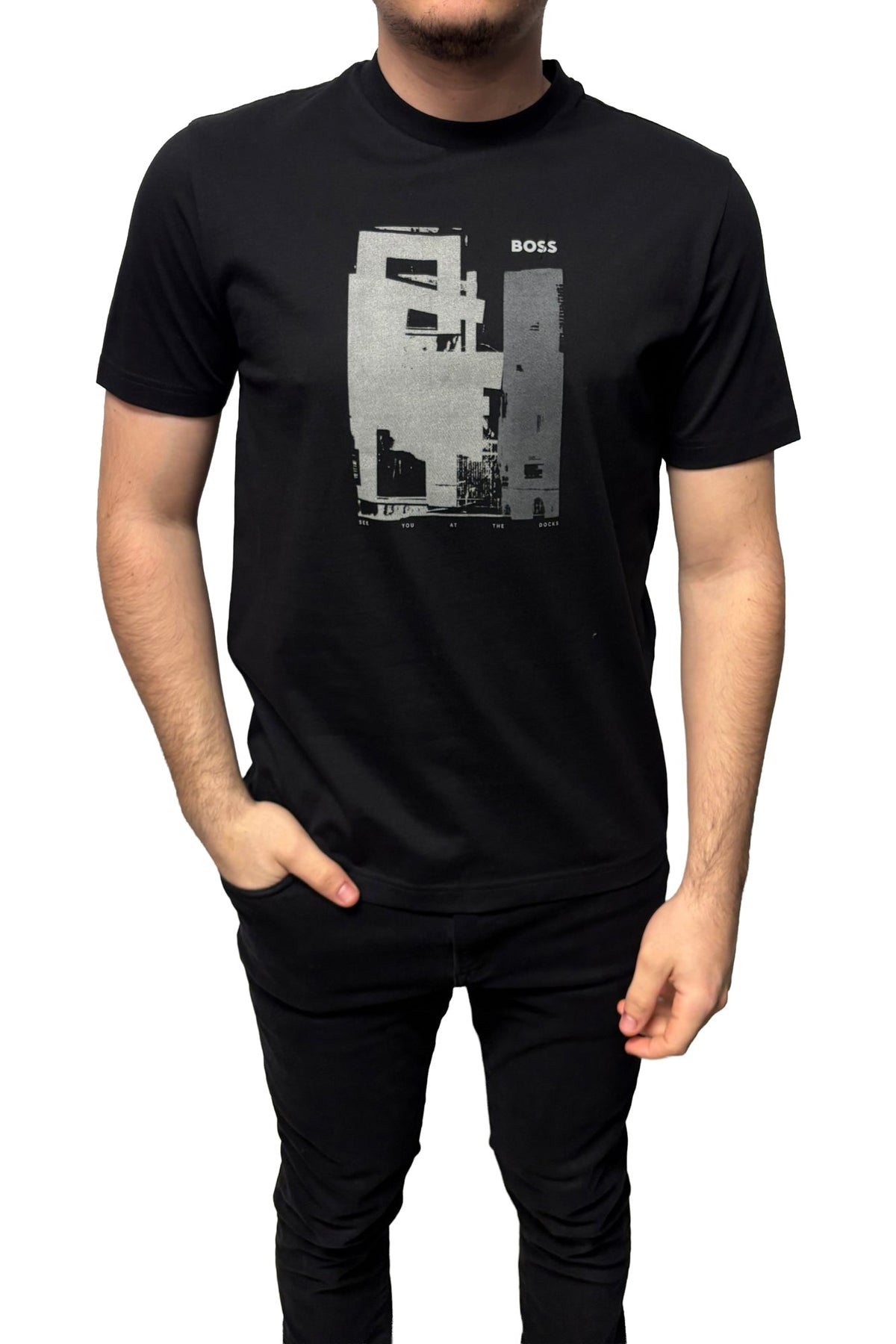 T-Shirt pour homme par HUGO BOSS | 50556007 Noir | Boutique Vvög, vêtements mode pour homme et femme