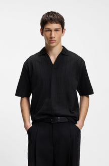 Polo col ouvert pour homme par HUGO BOSS | 50556724 Noir | Boutique Vvög, vêtements mode pour homme et femme