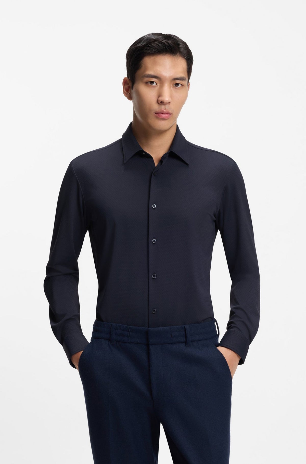 Chemise habillée pour homme par HUGO BOSS | 50556796 Bleu Foncé | Boutique Vvög, vêtements mode pour homme et homme