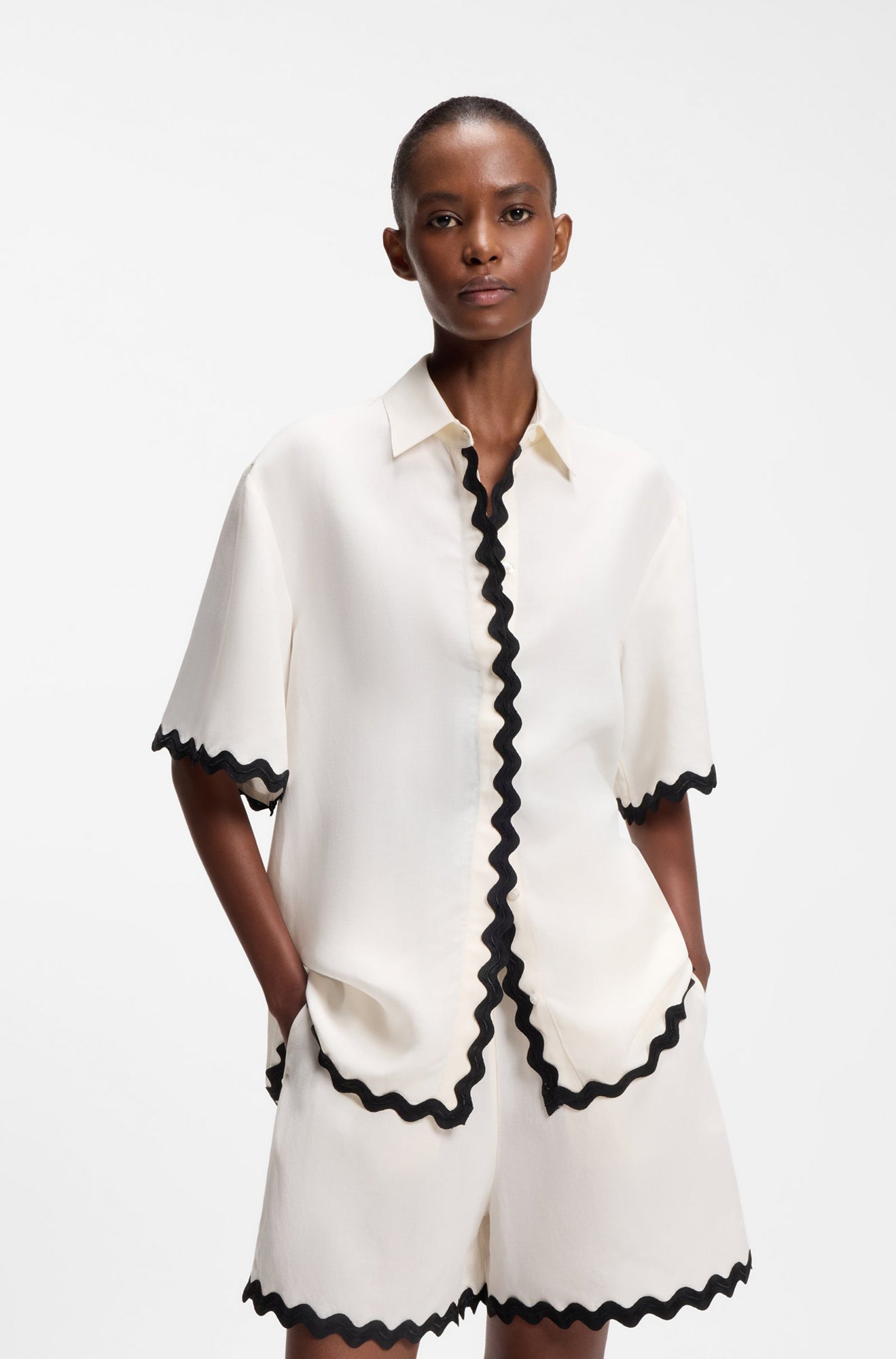 Blouse pour femme par HUGO BOSS | 50558175 Blanc ouvert | Boutique Vvög, vêtements mode pour homme et femme