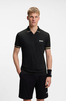 Polo col ouvert pour homme par HUGO BOSS | 50559200 Noir | Boutique Vvög, vêtements mode pour homme et femme