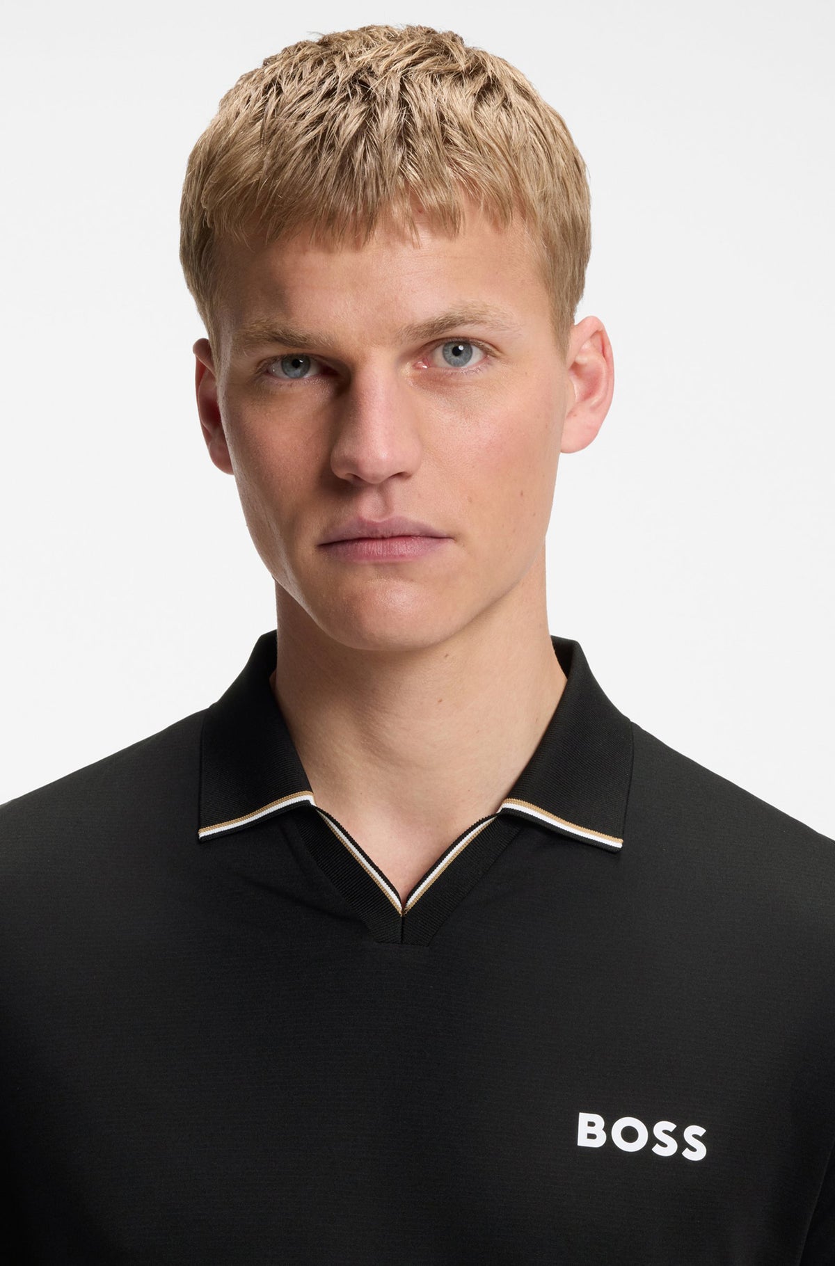Polo col ouvert pour homme par HUGO BOSS | 50559200 Noir | Boutique Vvög, vêtements mode pour homme et femme