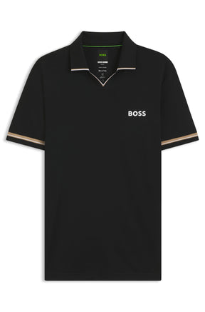 Polo col ouvert pour homme par HUGO BOSS | 50559200 Noir | Boutique Vvög, vêtements mode pour homme et femme