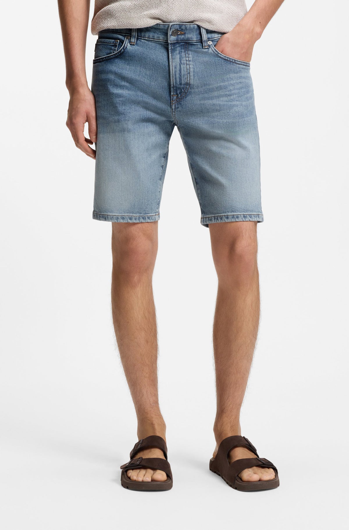 Bermuda denim pour homme par HUGO BOSS | 50559892 Bleu Pastel Clair | Boutique Vvög, vêtements mode pour homme et femme
