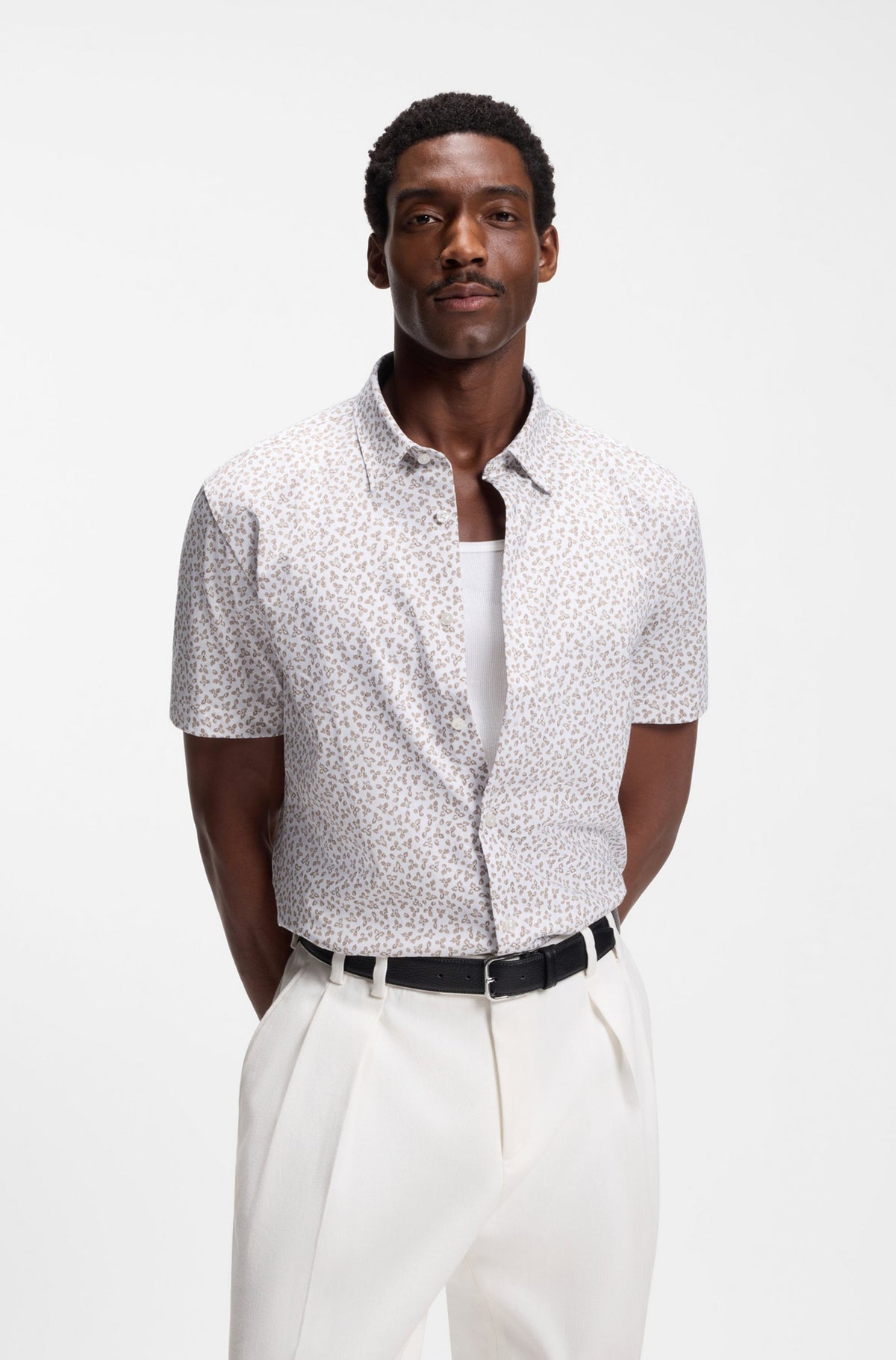 Chemise sport pour homme par HUGO BOSS | 50560692 Beige Ouvert | Boutique Vvög, vêtements mode pour homme et femme