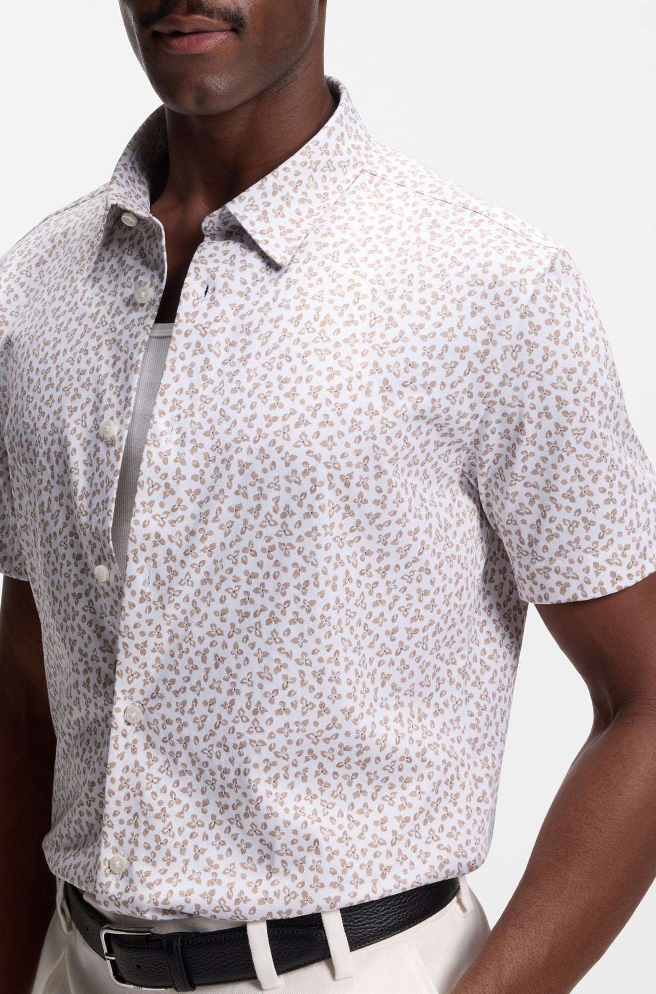 Chemise sport pour homme par HUGO BOSS | 50560692 Beige Ouvert | Boutique Vvög, vêtements mode pour homme et femme
