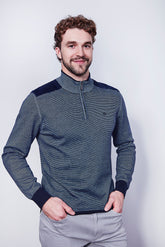 Chandail avec zip au collet pour homme par Fellows | 52 1105 110 | Boutique Vvög, vêtements mode pour homme et femme