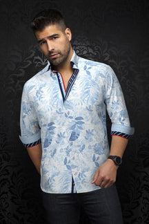 Chemise manches longues en Knit pour homme par Au Noir | ADRIEN Bleu Clair | Boutique Vvög, inventaire complet de la marque Au Noir
