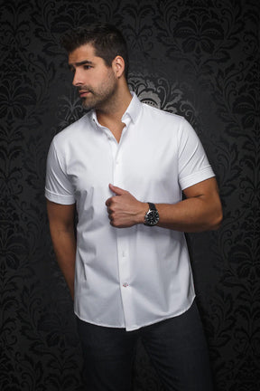 Chemise manches courtes en Knit pour homme par Au Noir | ALEX (SS) SLD Blanc | Vvog.ca, inventaire complet de la marque Au Noir