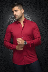 Knit long sleeve shirt for men by Au Noir | ALEXANDER NDL Burgundy | Boutique Vvög, complete inventory of the Au Noir brand