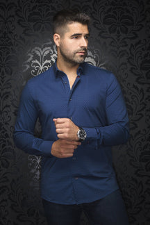 Chemise manches longues en Knit pour homme par Au Noir | ALEXANDER NDL Marine | Boutique Vvög, inventaire complet de la marque Au Noir