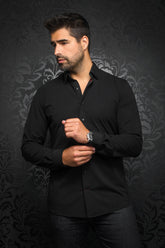 Chemise manches longues en Knit pour homme par Au Noir | ALEXANDER SDL Noir | Boutique Vvög, inventaire complet de la marque Au Noir