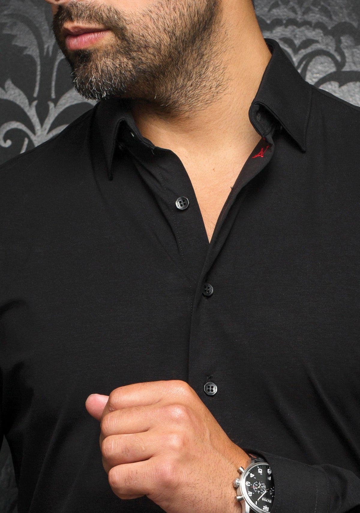 Chemise manches longues en Knit pour homme par Au Noir | ALEXANDER SDL Noir | Boutique Vvög, inventaire complet de la marque Au Noir