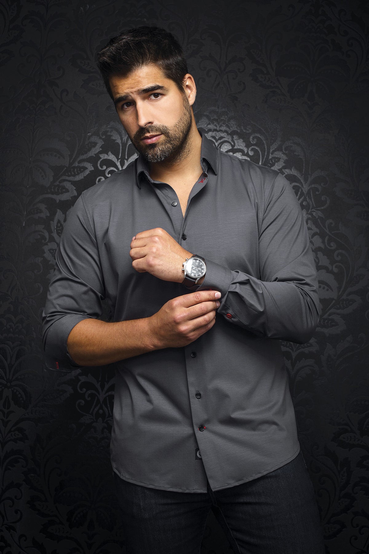 Chemise manches courtes en Knit pour homme par Au Noir | ALEX (SS) SLD Gris Foncé | Vvog.ca, inventaire complet de la marque Au Noir