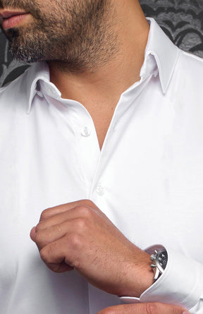 Chemise manches longues en Knit pour homme par Au Noir | ALEXANDER-SLD Blanc Blanc | Boutique Vvög, inventaire complet de la marque Au Noir