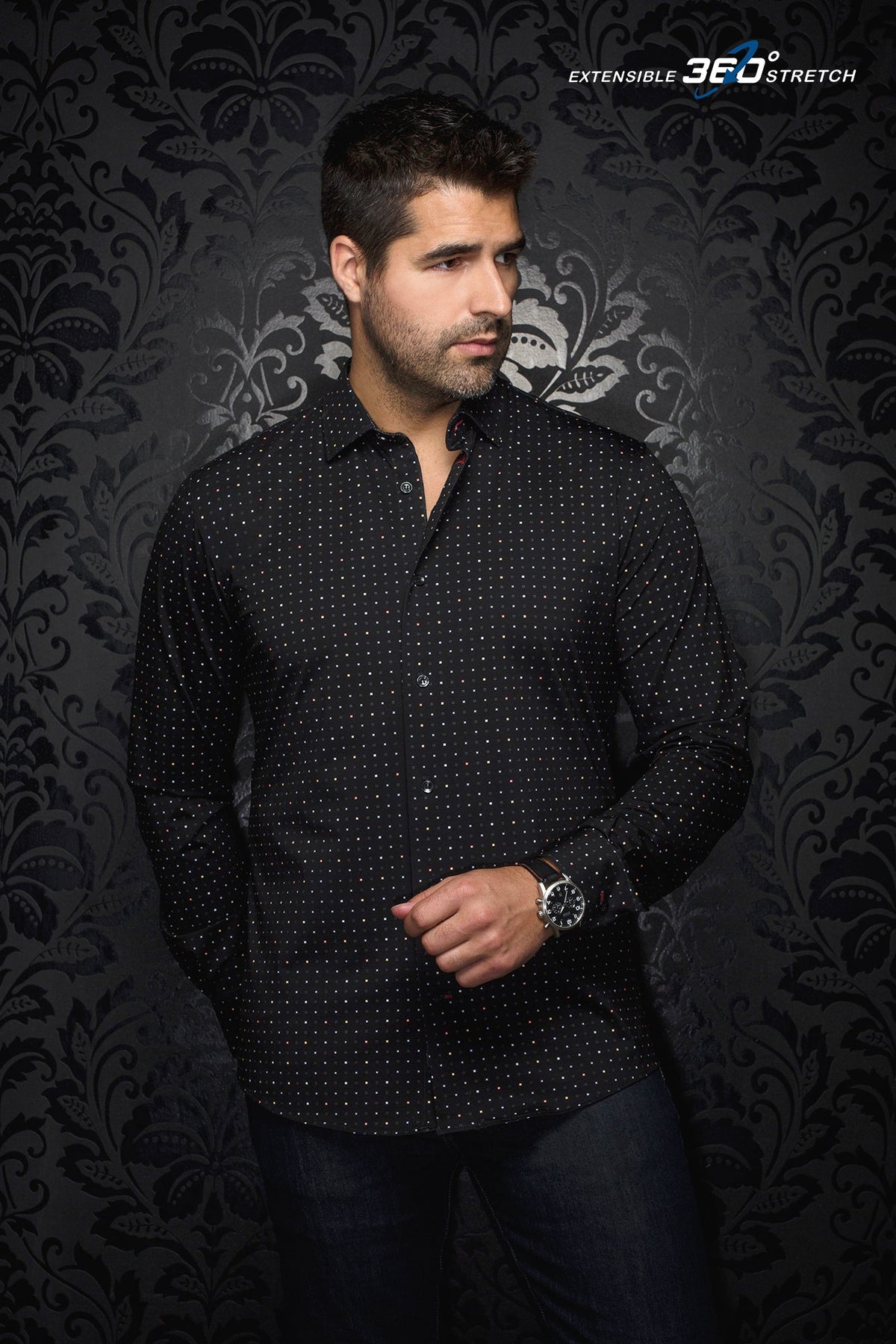 Chemise manches longues en Knit pour homme par Au Noir | ALEXANDER SQRX Noir | Boutique Vvög, inventaire complet de la marque Au Noir