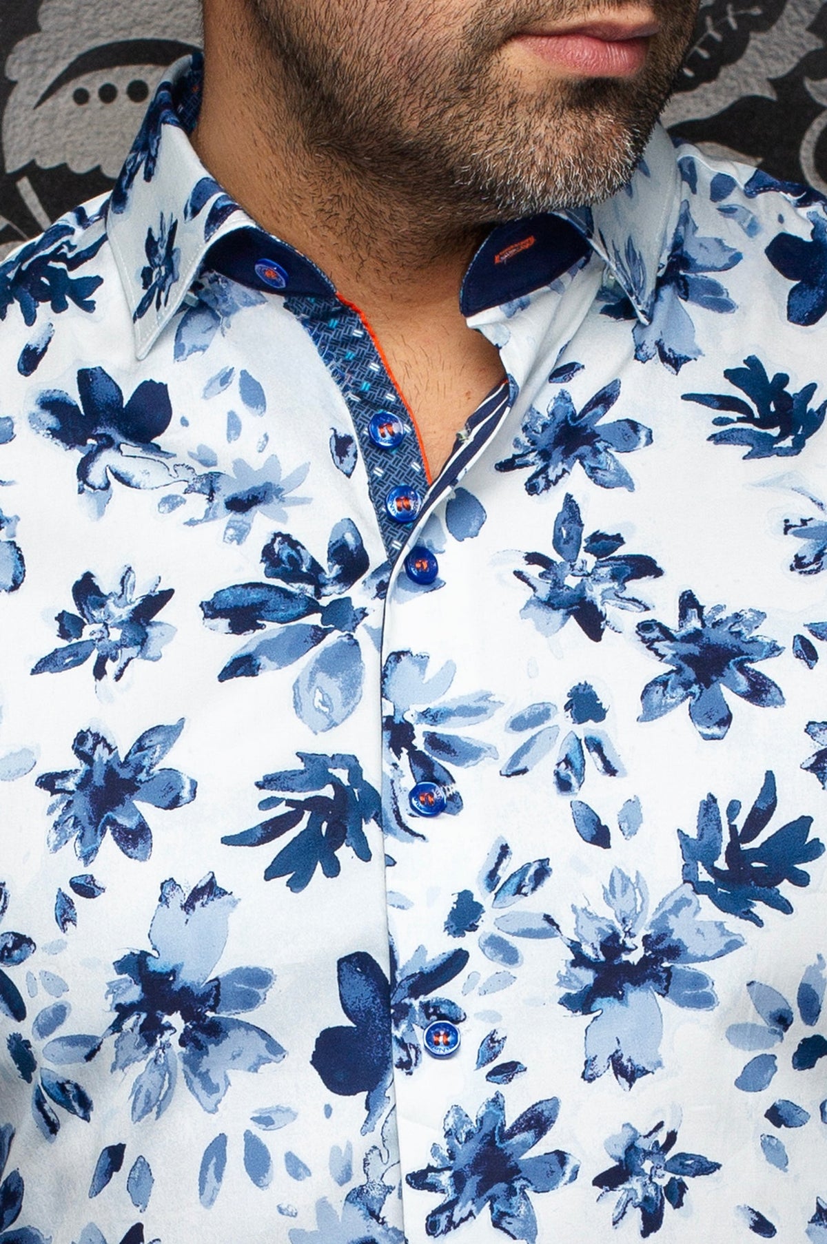 Chemise manches longues en coton extensible pour homme par Au Noir | AMARO Bleu Pâle | Boutique Vvög, inventaire complet de la marque Au Noir