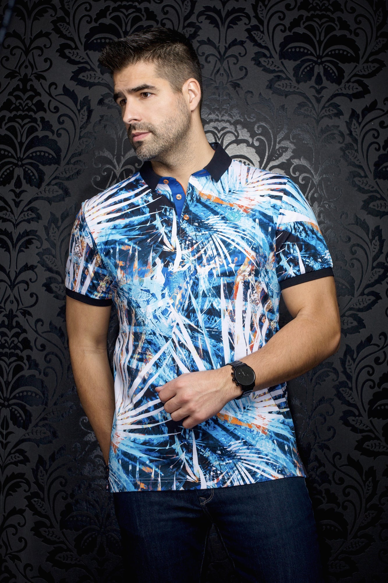 Polo for men by Au Noir | AMAZONIA Turquoise | Boutique Vvög, complete inventory of the Au Noir brand