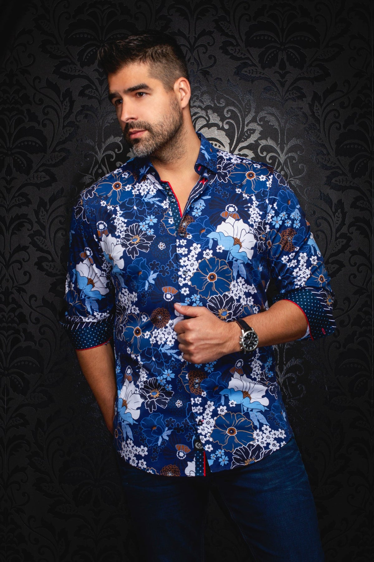 Chemise manches longues en Knit pour homme par Au Noir | AMBROSIA Marine | Boutique Vvög, inventaire complet de la marque Au Noir