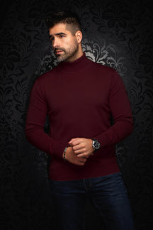 Chandail col roulé en laine mérino pour homme par Au Noir | ARKANES Cabernet | Boutique Vvög, inventaire complet de la marque Au Noir