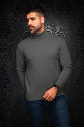 Chandail col roulé en laine mérino pour homme par Au Noir | ARKANES Gris Foncé | Boutique Vvög, inventaire complet de la marque Au Noir