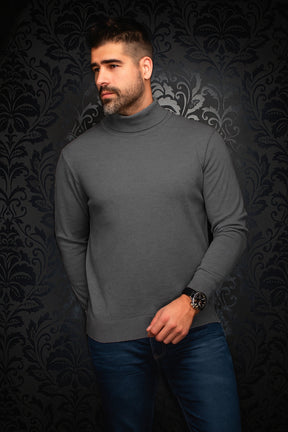 Chandail col roulé en laine mérino pour homme par Au Noir | ARKANES Gris Foncé | Boutique Vvög, inventaire complet de la marque Au Noir