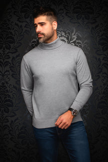 Chandail col roulé en laine mérino pour homme par Au Noir | ARKANES Clair Gris | Boutique Vvög, inventaire complet de la marque Au Noir