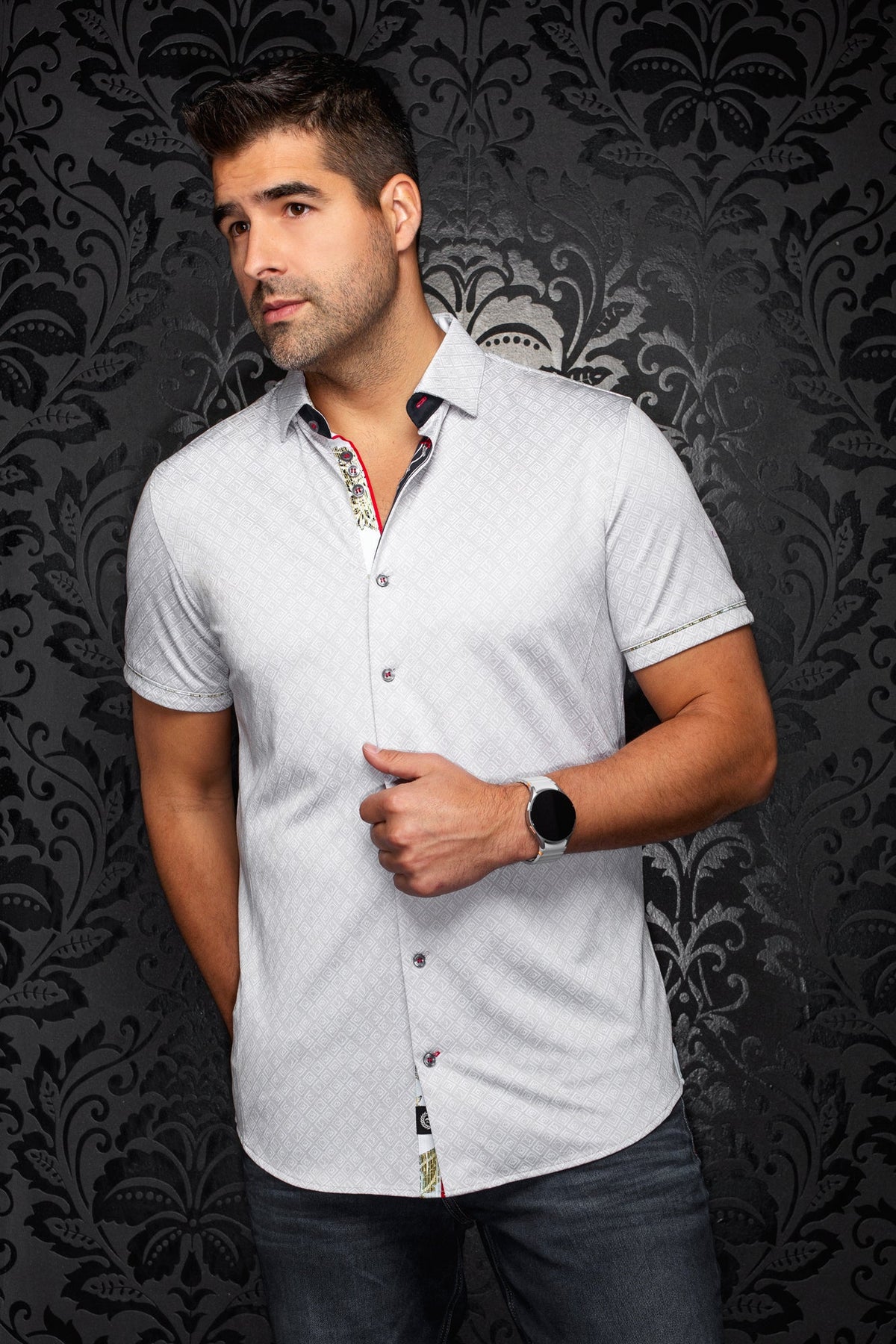 Chemise manches courtes en Knit extensible pour homme par Au Noir | ATACAMA (SS) Sable | Boutique Vvög, inventaire complet de la marque Au Noir