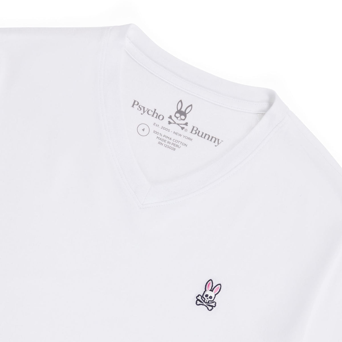 T-Shirt pour homme par Psycho Bunny | Classic B6U100ARPC Blanc | Boutique Vvög, vêtements mode pour homme et femme