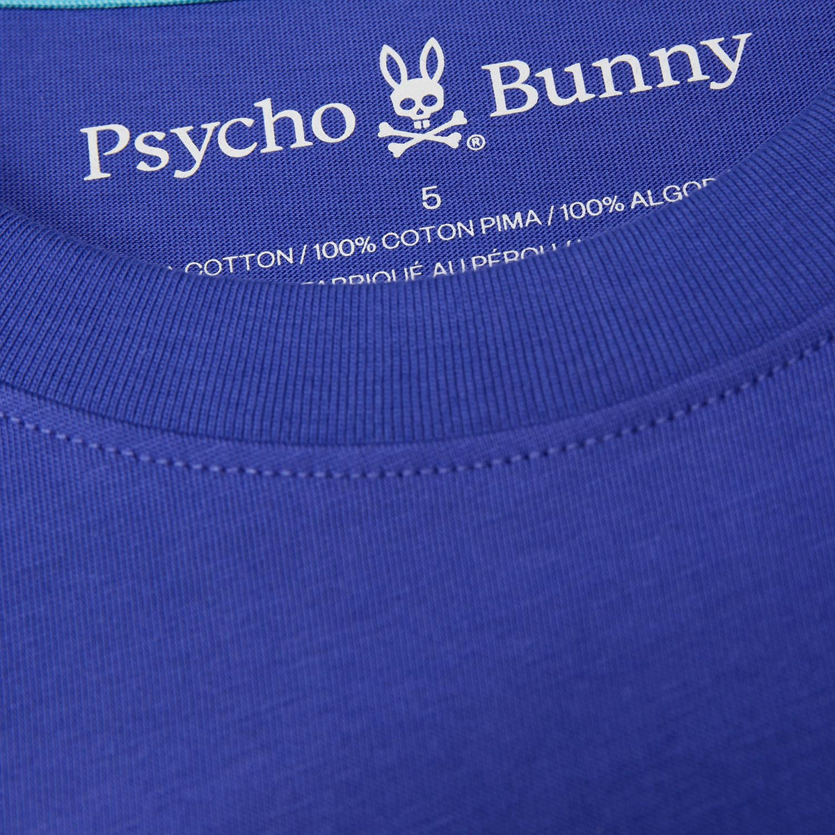 T-Shirt pour homme par Psycho Bunny | Maybrook B6U130B2TS Bleu Royal | Boutique Vvög, vêtements mode pour homme et femme