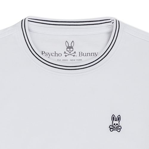 T-Shirt pour homme par Psycho Bunny | Logan B6U137S1PC Blanc | Boutique Vvög, vêtements mode pour homme et femme