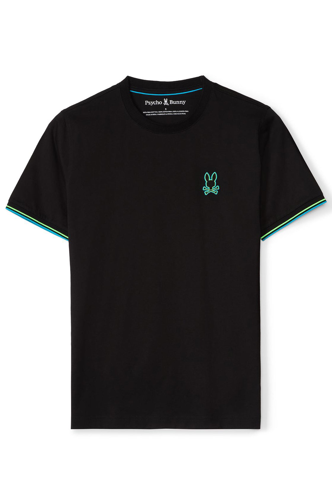 T-Shirt pour homme par Psycho Bunny | Saratoga B6U382B200 Noir | Boutique Vvög, vêtements mode pour homme et femme