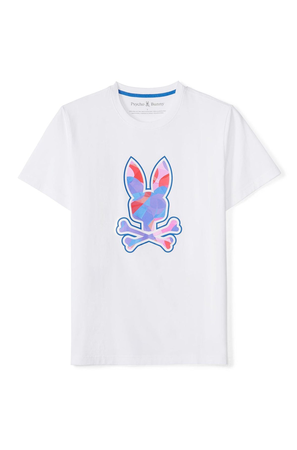 T-Shirt pour homme par Psycho Bunny | Norridge B6U724D200 Blanc | Boutique Vvög, vêtements mode pour homme et femme