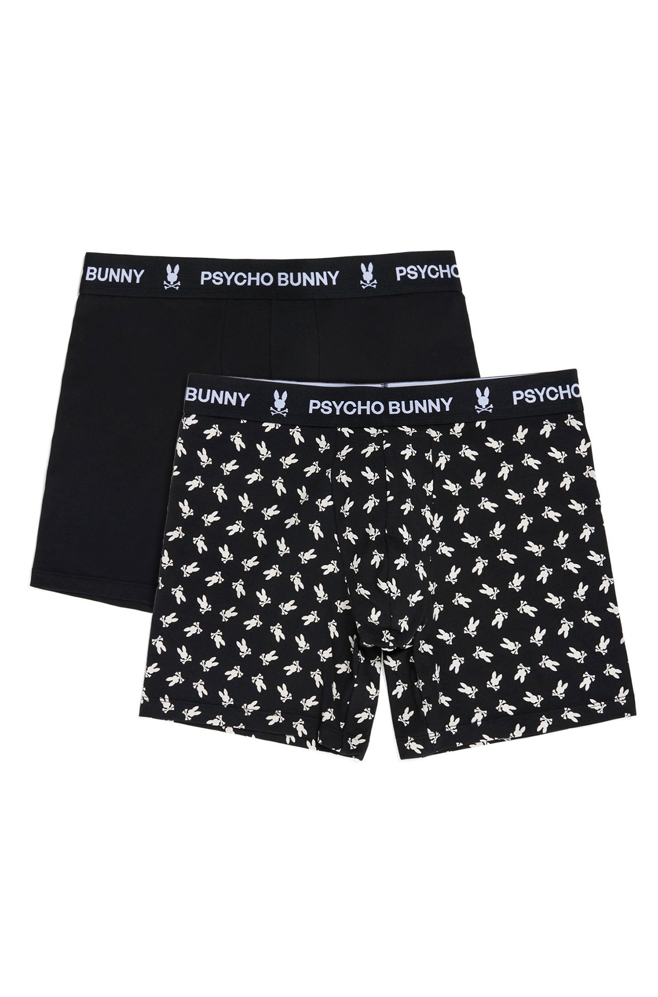 Boite de 2 boxers pour homme par Psycho Bunny | Solid B6V601Z1CM Noir | Boutique Vvög, vêtements mode pour homme et femme